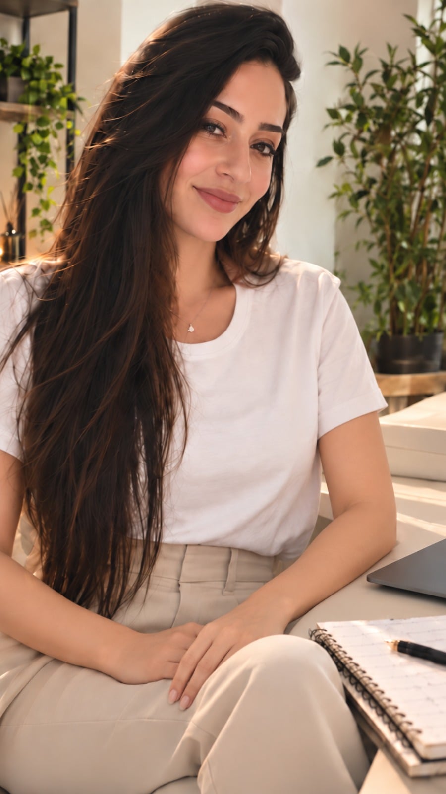 בתאל תרשיש ליד שולחן העבודה